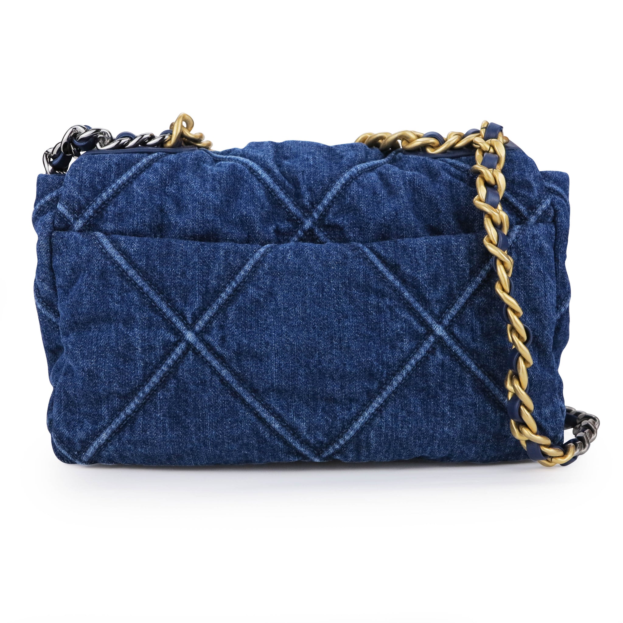 Chanel Blue Denim Quilted Medium Chanel 19 Bag  myGemma  Item 123012
